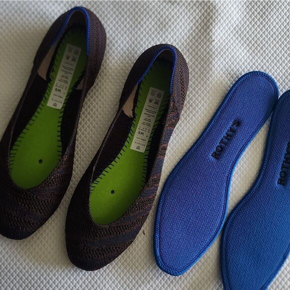 Rothy's Women's Flats in Blue, Purple, and Orange - Picture 8 of 12
